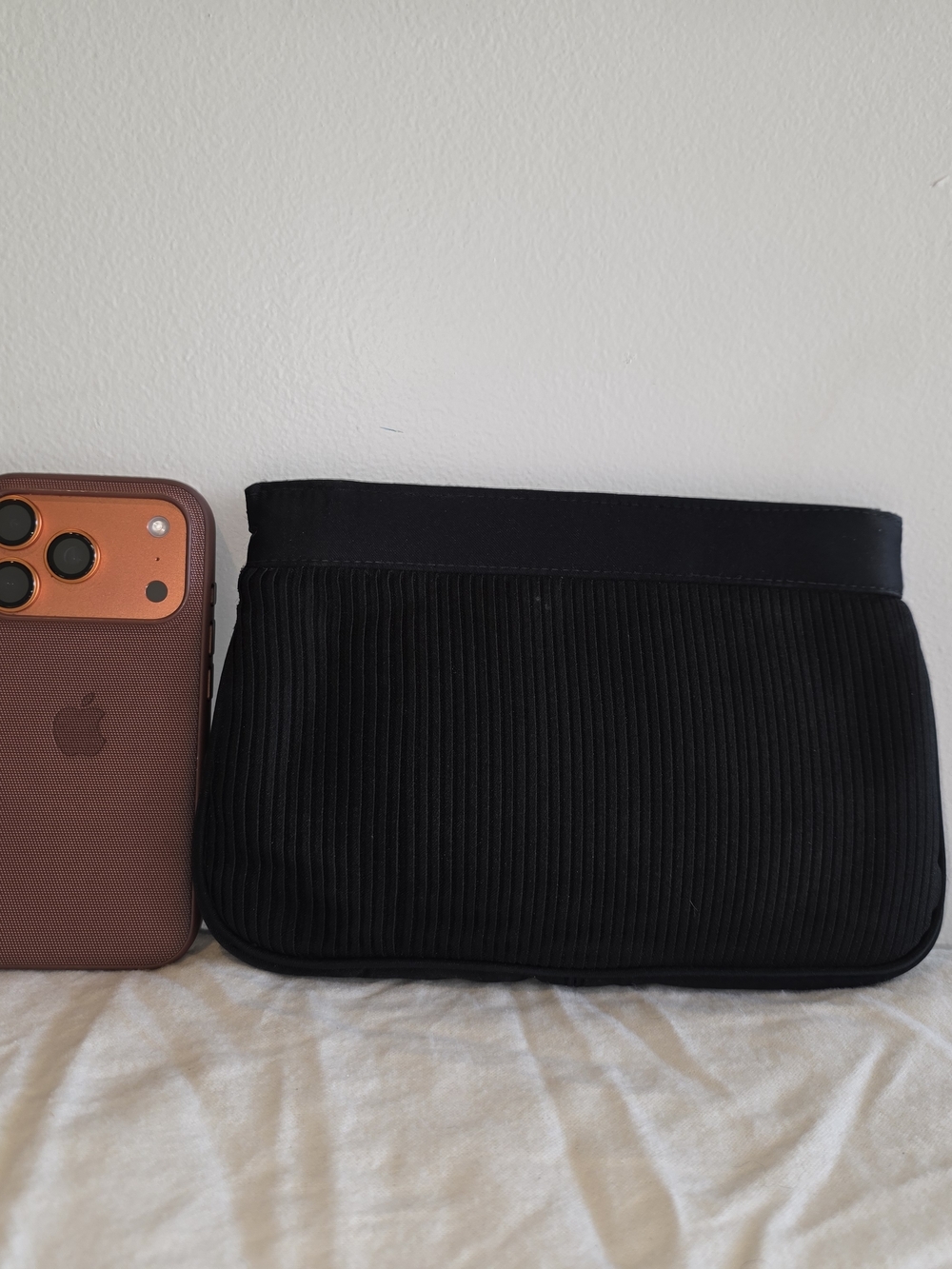 ADG Fashion Black Ribbed Clutch